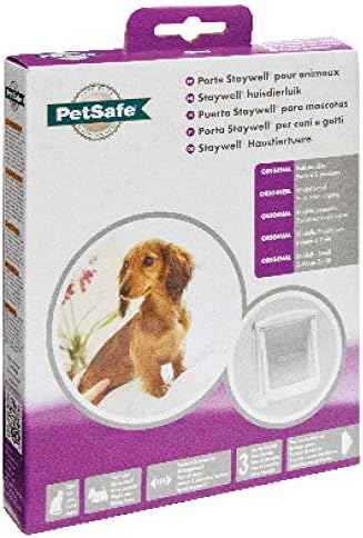 PetSafe - Staywell Cat e cães de staywell originais, 2 maneiras de entrar - entrada e saída - porta de estimação. Painel de fechamento durável, rígido - branco