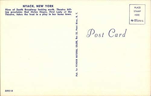 Vista da South Broadway Looking North Nyack, Nova York NY original Vintage Postcard