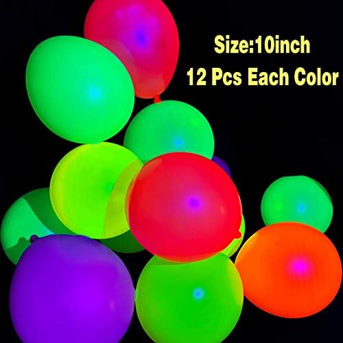 Balões de festa de néon brilho brilham nos balões escuros de 12 polegadas de látex UV Balões Blacklight para suprimento