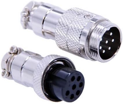 Gxmrhwy gx16 7 pinos macho para fêmea conector de conector de fiação do conector de cabo reto