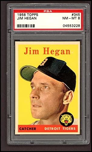 1958 Topps # 345 Jim Hegan Detroit Tigers PSA PSA 8.00 Tigres