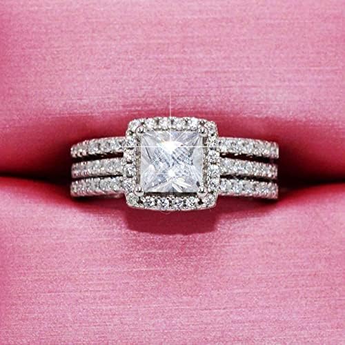 Dick toca mulheres criativas define o anel de zircão de duas peças anel de noivado criativo conjunto de moda manual