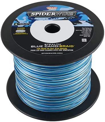 Spiderwire Stealth® Superline, Blue Camo, 30 lb | 13,6 kg, 3000yd | 2743m Linha de pesca trançada, adequada para ambientes de água salgada e água doce