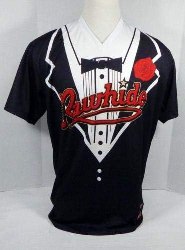 2014-15 Visalia Rawhide Kevin Medrano #4 Game usou Black Jersey Tuxedo Night 103 - Jogo usou camisas MLB