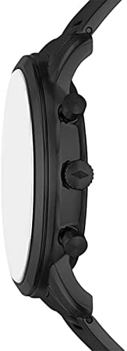 Relógio de cronógrafo de aço inoxidável minimalista dos homens fósseis, cor: preto
