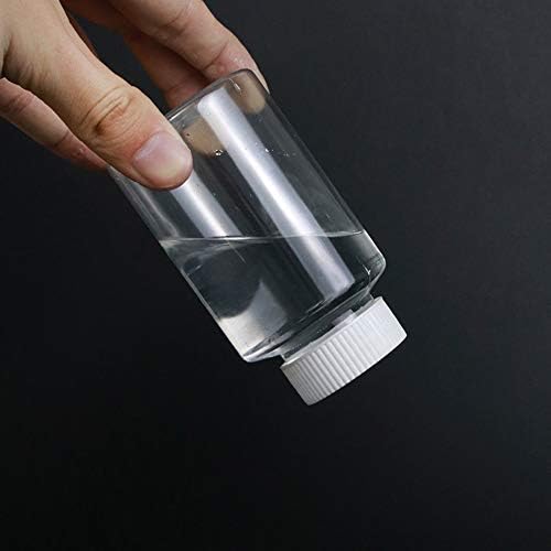 10 peças 15 ml de garrafas de comprimido de plástico transparente vazias recipiente de pó sólido plástico redondo em pó de pó de pó de pó garrafa de armazenamento com tampa de parafuso branca, transparente