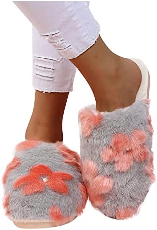 Mulheres deslizantes chinelos coloridos chinelos de inverno Intdoor decorados sapatos de moda respirável