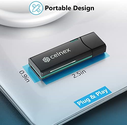 Celnex USB 3.0 SD/MicroSD Card Reader/Writer para SD, SDHC, SDXC, Micresd, MicrosDHC, MicrosDXC
