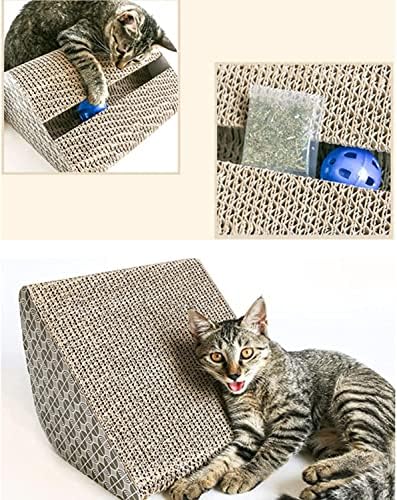 CAT Scratcher Cardboard Cat Scratcher Cartão com removível e catnip incluído Cat Scratching bloce com bola 2-em 1 Cat Scratcher Scratcher Scratching tapete