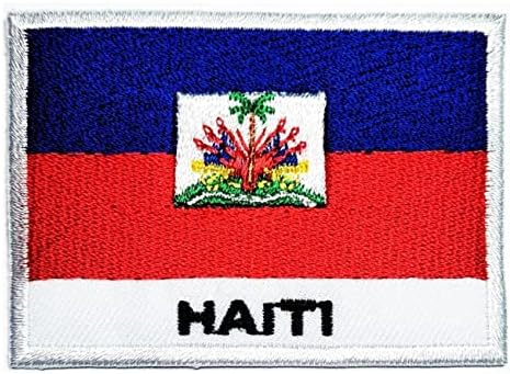 Kleenplus 3pcs. 1,7x2,6 polegada. Haiti Flag Bordado Ratch Ferro em Sew On Flag country nacional de emblemas para o traje de jeans de camiseta de jaqueta diy