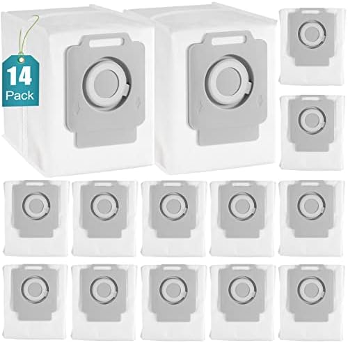 14 Sacos de vácuo de embalagem Substituição para IroBot Roomba Bag i7 i7+, i3 i3+, i1+ j7 j7+ mais i8+ s9+, i4+ i6+, compatível com a série de descarte de sujeira de base limpa de saco de vácuo IroBot Roomba