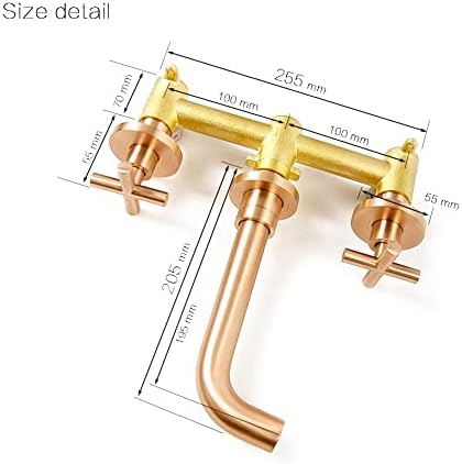 Manças duplas Torneira do banheiro Misturador de água montado na parede Mistura de água escovada Gold & Rose & Chrome & Matt