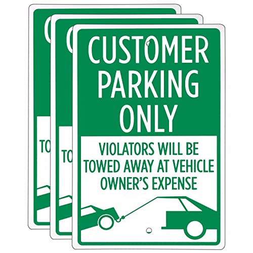 Sinal de estacionamento do cliente - sinal de alerta de alumínio de 18 x 12 para estacionamentos, calçadas particulares