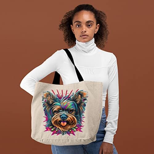 Dog Face Clip Art Tote Bag - Bolsa de compras com estampa de animal - bolsa colorida