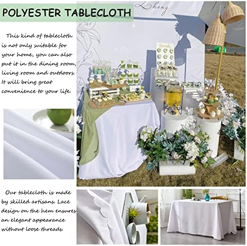 Toca de mesa de comprimido de 6 pacote Yancorp 6 toalha de mesa de poliéster x84 polegadas para mesas de retângulo de 4 pés de mancha e tecido de tecido lavável resistente a rugas, tampa de mesa decorativa para festas de buffet de casamento