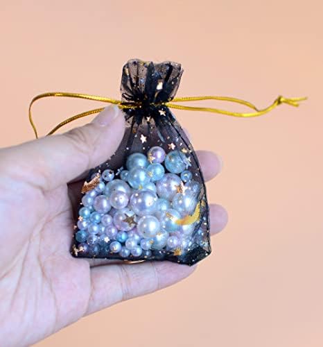 Yyaaloa 100pcs mini sacos de organza pura, sacos de beleza de presente chiques, sacolas de doces de doces de doces, 2,7x3,5