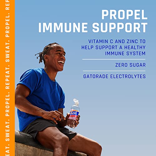 Impulsione o suporte imune com vitamina C + zinco, framboesa de laranja, garrafa de 24 oz, pacote de 12