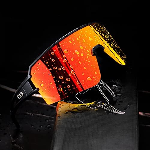 Óculos de ciclismo polarizados do FMY, óculos de sol esportivos, estilo de vírgula uv400 de proteção de vírgula UV400, executando pesca para homens mulheres