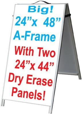 Neoplex 24 x 48 PVC Sidewalk Sandwich Board A placa A-Frame com painéis de inserção de apagamento a seco