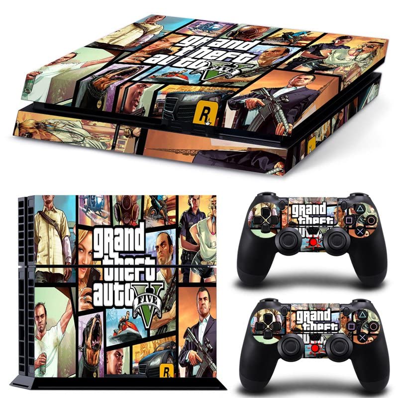 Para PS5 Disc - Game Grand GTA Roubo e Auto PS4 ou PS5 Skin Stick para PlayStation 4 ou 5 Console e Controllers Decaly Vinyl DUC -5492