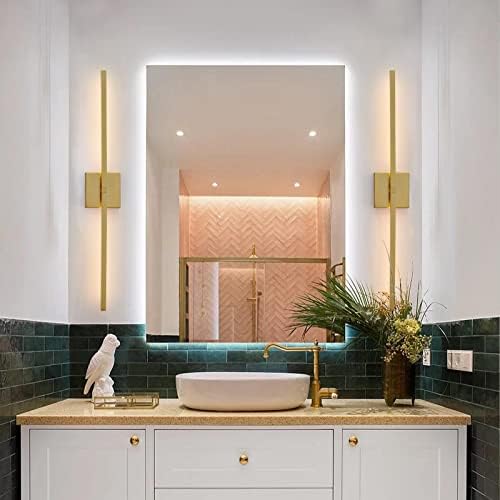 CCYCOL GOLD BAINHO VAIDADE LUTAÇÕES - 30 polegadas Rotatable Modern Vanity Luzes de parede para banheiro com 3500k Solência de banheiro escovada de luz quente sobre o espelho