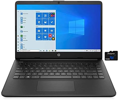 Laptop HP 2021 de 14 polegadas, processador AMD 3020E, 4 GB de RAM, 64 GB de armazenamento EMMC, wifi 5, webcam, HDMI, Windows 10 s com Office 365 por 1 ano + cartão de fadas.