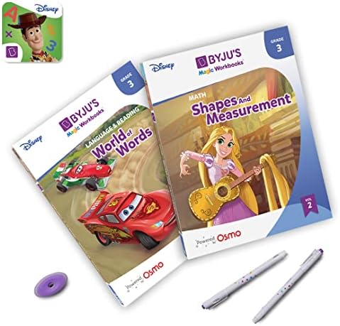 Pastas de trabalho mágicas de Byju: Disney Matemática, Idioma e Leitura da Disney 3ª série - idades de 7-9 - Inclui Disney & Pixar Personagens - Para Boys & Girls - Trabalha com iPad