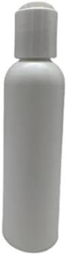Garrafas plásticas de plástico Cosmo de 4 oz -12 Pacote de garrafa vazia recarregável - BPA livre - óleos essenciais - aromaterapia | Branco Pressione Capinha de disco - Feito nos EUA - por fazendas naturais…