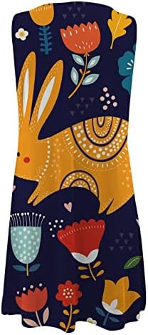 lcepcy feminina feminina mangueira de páscoa com coelho de ovo colorido vestidos estampados de moda calcário calço 2023