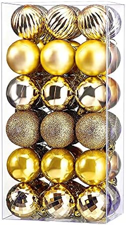 Enfeites de bola de Natal, 36 PCs Bolas de árvore de Natal Survendo decorativas à prova de 1,6 Ornamentos para a decoração de festa