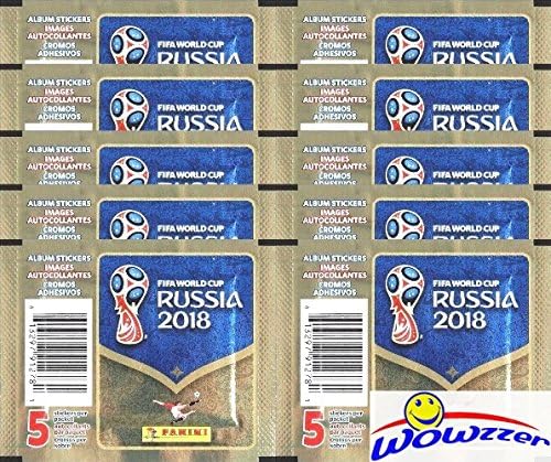 2018 Panini Fifa World Cup Russia Collection com 10 pacotes de adesivos selados de fábrica com 50 adesivos! Procure