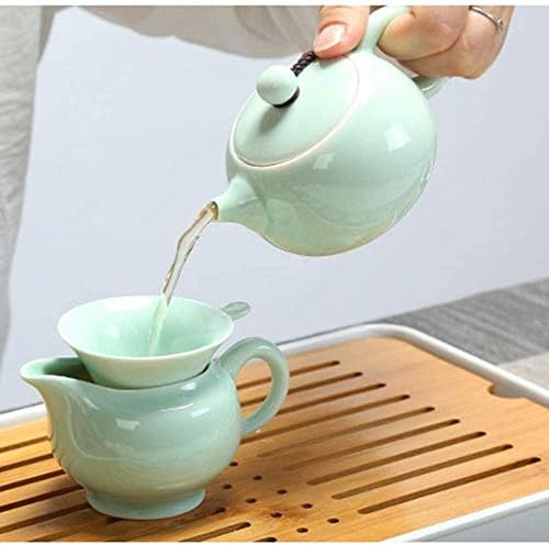 LIANXIAO - Conjuntos de chá portáteis de chá chineses de kung fu com bolsa de viagem e bandeja de chá de bambu