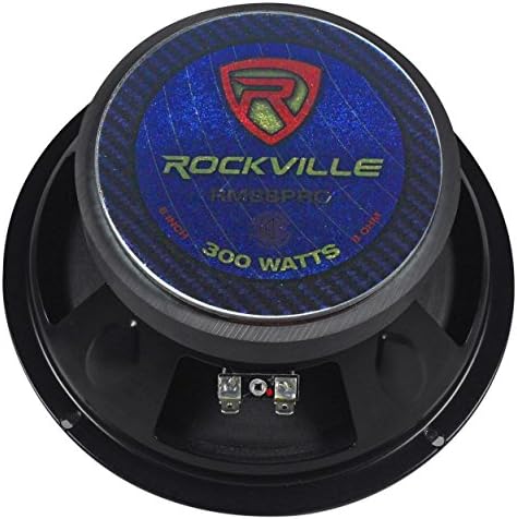 Rockville RM88Pro 8 8 ohm SPL Competição Speaker de carro médio, 108dB, 300W