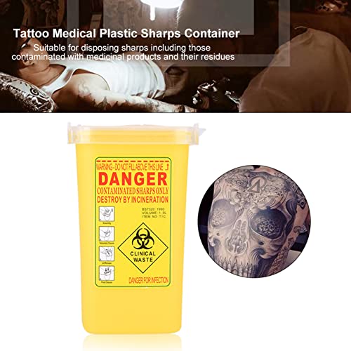Tattoo Medical Plastic Sharp Solds Recipiente Descarte de agulha 1L Caixa de resíduos de gadgets práticos para tatuagens