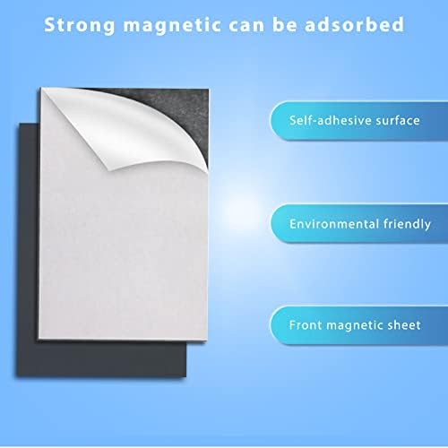 Folhas de Yoseng -magnéticas com apoio adesivo - 8 PCs cada 4 x 6, folha magnética flexível, ímãs de imagem, folhas de ímãs pegajosos para ímãs de fotos e fotos