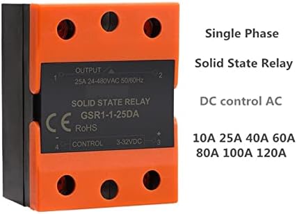 Relé de estado sólido GSR1-1 DC-AC DC-DC AC-AC SSR SSR 10A 25A 40A 60A 80A 100A 120A sem capa 1pcs