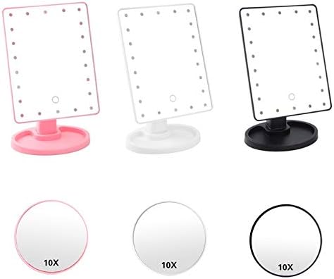 Tela de toque de LED de Houkai 22 maquiagem leve espelho de mesa compõe 10x de ampliação da vaidade da vaidade de beleza iluminação