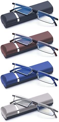 Wens Jooy Reading Glasses Readers for Men Blue Light Block com estojo