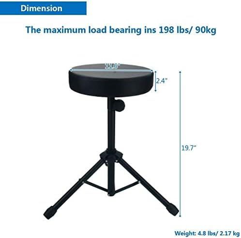 Mezhi pesado tambor trono assento cadeira de bancos preto acolchoado redondo stand de percussão