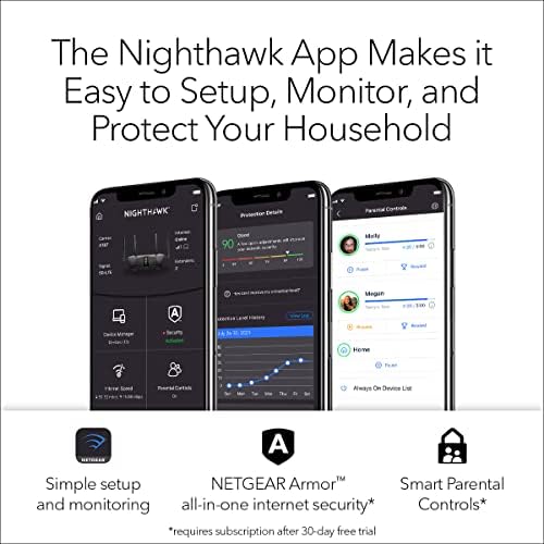 NetGear Nighthawk X6S Smart Wi-Fi Router-AC4000 Tri-Band Wireless Speed ​​| Cobertura de até 3500 pés quadrados e 55