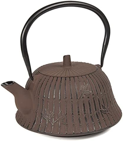 Casa criativa Kyusu Cast Iron Pote de chaleira japonesa Tetsubin Tea com cesta de infusers de aço inoxidável, 40 onças, marrom