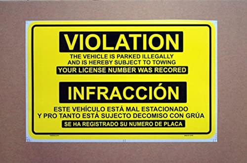 Haobase 20 PCS Adesivo de violação de estacionamento fácil de remover en Español - 20 cm x 12,5 cm - Vinil auto -adesivo