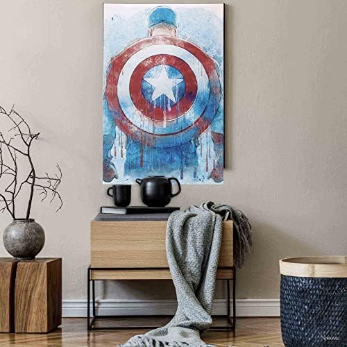 Marcas de estrada aberta Marvel Capitão America Back Gallery embrulhado decoração de parede de lona - grande capitão América