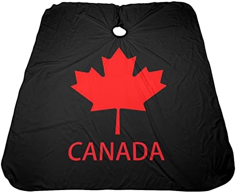 Bandeira canadense Canada Maple Haircut A avental Cabelo Cabo Cabo de 55 x 66 polegadas, Vestido de cabelos de cabelo à prova d'água, vestido de cabelo de cabelo encantador, vestido de barbeiro
