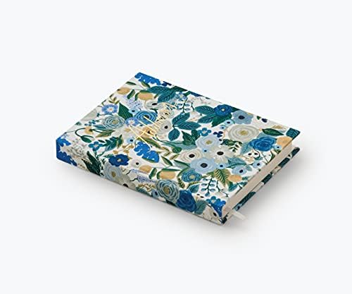 Rifle Paper Co. Partido do jardim Livro de endereços azul, livro de endereços de capa dura inclui capa de pano com folha de