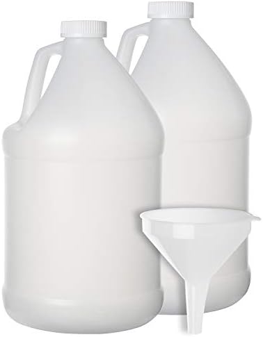 Dilabee- 1 jarro de 1 galão de garrafa de plástico -Great para armazenamento, 2 pacote de jarros vazios de galão com tampas - Para uso doméstico e comercial - Alimentos BPA grátis