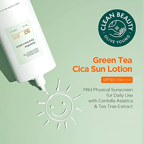 Round A'Round [Bundles] Green Tea Cica Sun Loção 100ml e traga Artemisia Green Creme de Reparo Calmante 75ml