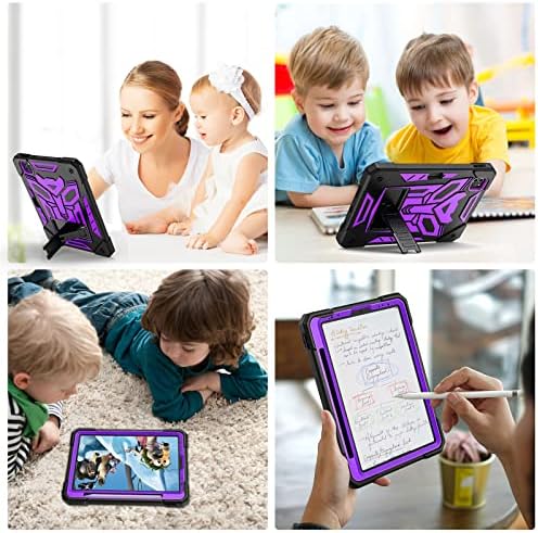 Para o iPad Air 5th 4th Generation Case, iPad Pro 11 polegadas para crianças, suporte de lápis pesado capa de dudy para ipad 5th/4th 10.9 ''/iPad Pro 11 '' 4º 3º 2º -Purple
