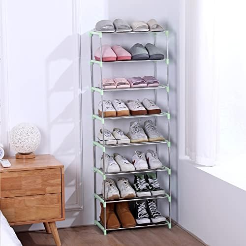 JuCaifu empilhável pequeno rack de sapatos, entrada, corredor e espaço para economizar armazenamento e organização