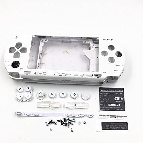 White Full Hous Hous Repair Caso Mod Casal Casal de Placete + Substituição de Botões para Sony PSP 1000 Console